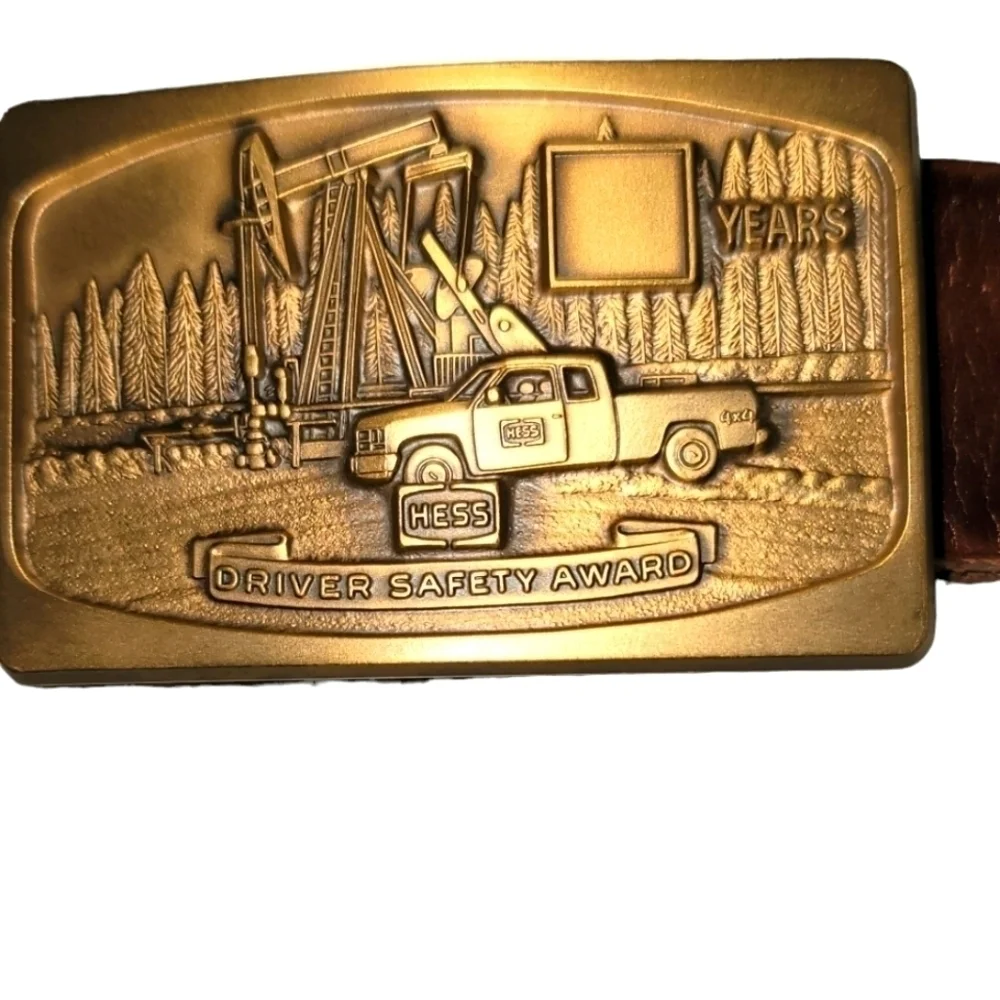 Genuine Leather Hess Buckle Safety Driver Award Belt